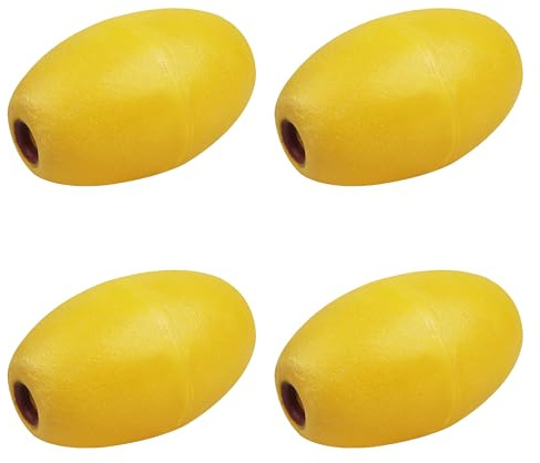 Rope Floats Marine Buoy Float, 4pcs Fishing Marker Buoy EVA Yellow Boat Accessory Kayak Canoe Drift Anchor Floating Ball for Tow Rope Throw Line Dock Marine Accessories (YELLOW, L*W-13.5 * 9cm)