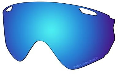 Saucer Lentes y almohadillas nasales de repuesto prémium para gafas de sol Oakley Wind Jacket 2.0 OO9418, Alta defensa: azul glaciar polarizado, Taille unique