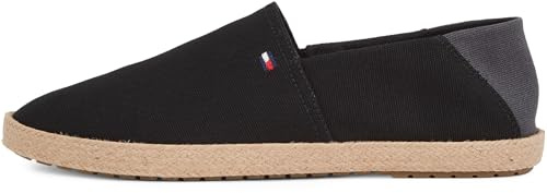 Tommy Hilfiger Herren Espadrilles Core Textile mit Logo, Schwarz (Black), 44