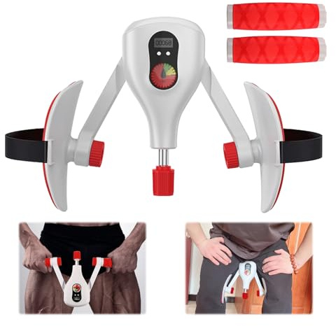 Lårtränare, 5 till 35 kg, bäckenbottentränare, multifunktionell bentränare med intelligent räkning, hemma bäckenbottentränare för kvinnor och män, höftträning, armträning, benpress, vit
