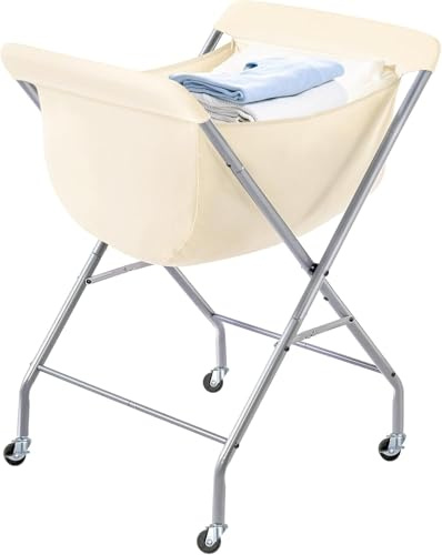 ELYKEN Laundry Cart with Wheels, 83.8cm H Easy Rolling 118L Laundry Hamper