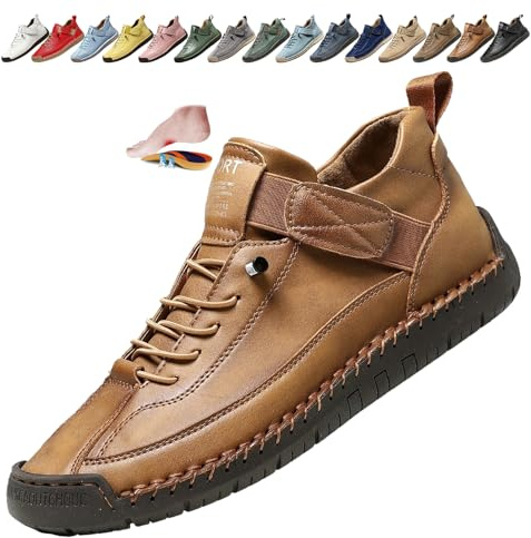 Bottines orthopédiques pour femme, en cuir, imperméables, à enfiler, légères, pour la marche, la randonnée, le camping, la conduite