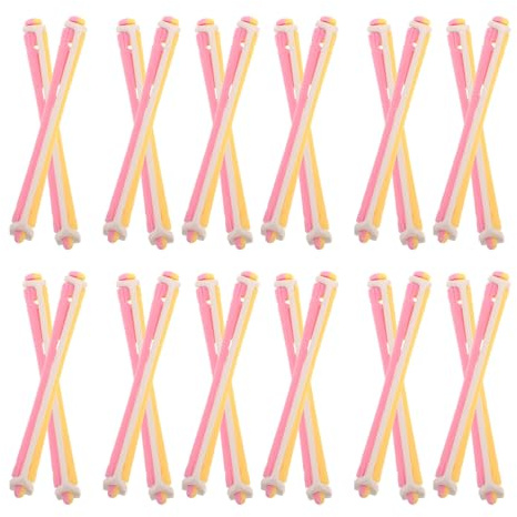 GRADENEVE Kit de 24 Varillas Flexibles para Rulos de Permanente, Rizadores de Pelo para Mujeres, Herramientas para Peinar y Crear Ondas Frías en Casa