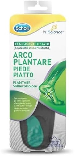 Dr. Scholl's In-Balance Arco Plantare, Plantare Sollievo Dolore, Solette Ortopediche Piede Piatto, Plantari con Gel Ammortizzante a Doppio Strato con Supporto Flessibile, Taglia S (37-39.5), 1 Paio