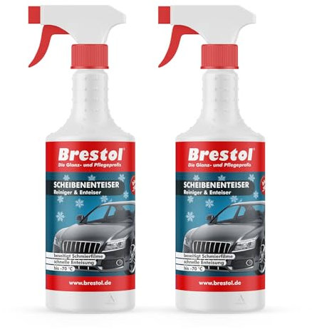 Brestol SCHEIBENENTEISER 2X 750 ml - bis -70 °C Antifrost Anti-Frost Klarsicht Enteiser Scheibenenteiser Türschlossenteiser Klare Sicht