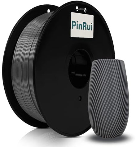 PinRui PLA Silk Filament 1.75mm 1KG, PLA Silk 3D Printer Filament, No Warp Smooth Printing, Dimensional Accuracy +/- 0.03mm, Fit Most FDM Printer, Silk Grey