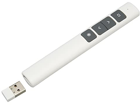 Clicker di Presentazione, Telecomando per Presentatore Wireless USB Clicker PPT con Ricevitore USB, Telecomando per Presentatore Wireless Alimentato a Batteria AAA per PC, Laptop,