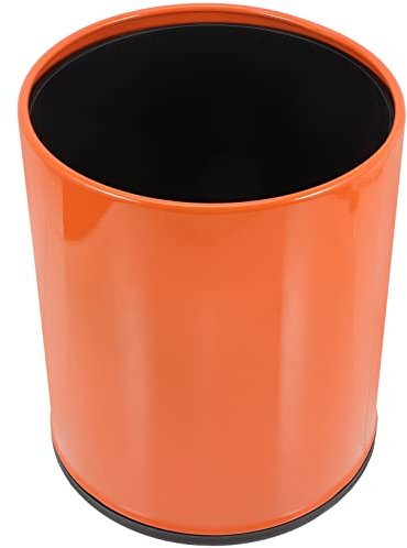 Rund plastsoptunna sopbehållare Badrum soptunna Kök papperskorg Pappershink for kontor Badrum Sovrum Vardagsrum Orange (Color : Orange)