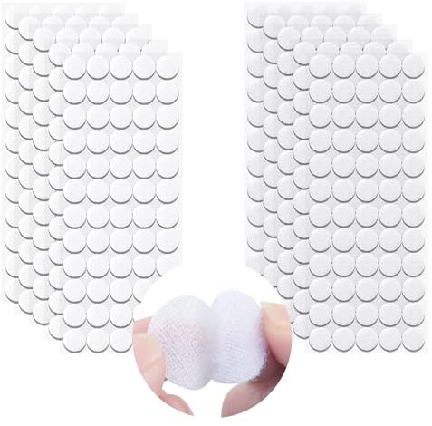 Puntos Adhesivos Redondos 20 mm, 600 Piezas Puntos Adhesivo Doble Cara Redondo, Cinta de Puntos Autoadhesiva de Gancho y Bucle, para Materiales de Enseñanza Escolar y Uso Doméstico (300 Pares 20mm)