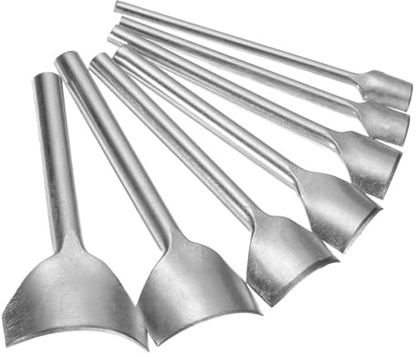 QUARKZMAN 7pz Punzone Pelle Forma Arco, 10mm-40mm, Taglierina Pelle Forma Arco, Taglierina per Estremità Cintura, Punzone Curva Ferro per Realizzare Cinture, Portafogli e Borse
