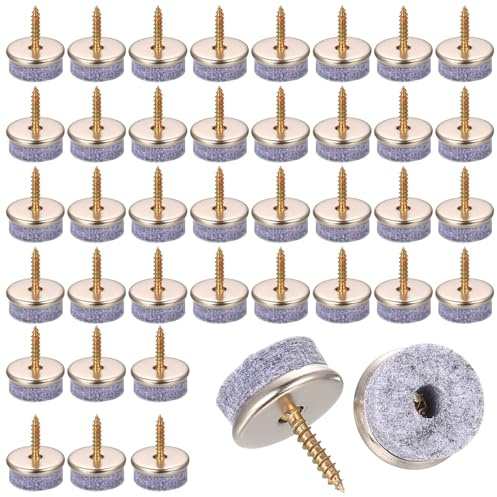 40 Pcs Almohadillas de Fieltro para Muebles, 22mm Patas Sillas con Fieltro Sillas Atornillables, Almohadilla Deslizadores de Fieltros con Tornillos, Protectores Patas Sillass, sofás, mesas Parquet