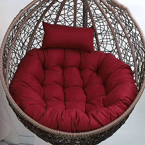 Snygg hängande äggstol med stativ och kudde – inomhus/utomhus gungstol för avkoppling – elegant vit design 105 x 90 cm perfekt för uteplats trädgård eller vardagsrum