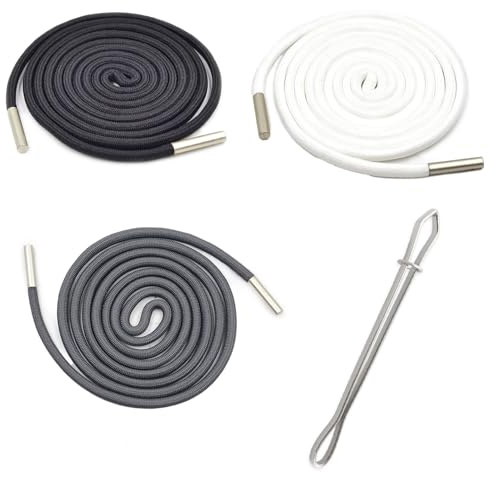 SWYZOR Cordón para Pantalones de Jogging, 6 Piezas Cordón para Sudaderas con Capucha,con Aguja de Enhebrar,para Bañador, Cinturilla, Sudadera(140cm)