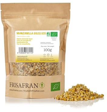 FRISAFRAN | Infusión Natural Bio 100g Manzanilla | a Granel | Flor Ecológica | Tisana Digestiva y Relajante | Origen Europa