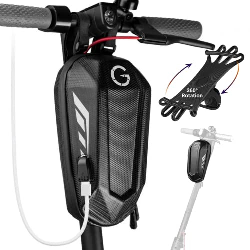 GRINADA® Bolsa para patinete eléctrico con puerto USB, 2/3 L, accesorio de almacenamiento, bolsa delantera, banana compatible con patinete eléctrico Xiaomi, Ninebot, Ducati, Kickscooter