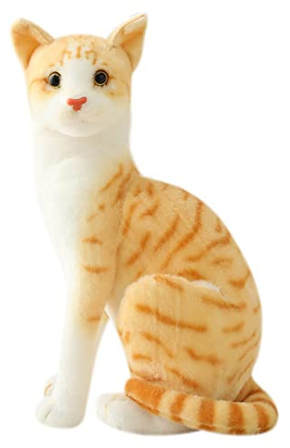 Chat en peluche réaliste - 30 cm - Véritable - Jouet pour enfants et femmes - Cadeau