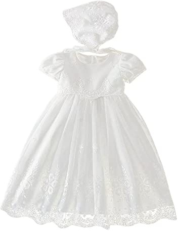 Zahur Vestido de bautismo de niña recién nacida, vestido de bautizo de bendición, traje de boda de fiesta, ropa de fiesta de cumpleaños