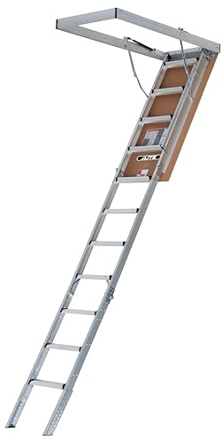 LITE 10-foot Aluminium Attic Ladder 54W x 22.5H (Rough Opening), 375-Pound Load Capacity, Type IAA, AA2211