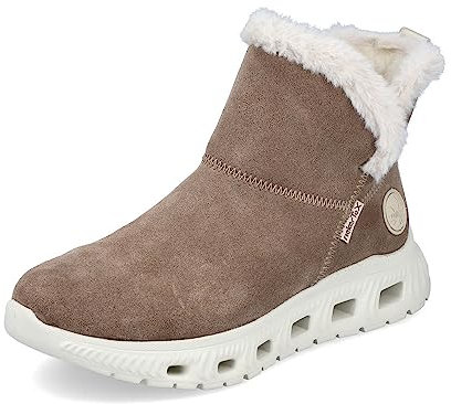 Rieker Damen Winterstiefel M6050, Frauen Stiefel, wasserabweisend, riekerTEX,Fellstiefel,gefüttert,Boots,Winterschuhe,beige (64),39 EU / 6 UK