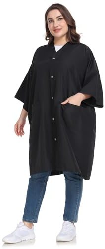 PERFEHAIR Salon Client Gown Capes - Plus Size Hair Coloring Wrap Kimono Style - Lightweight & Soft - Hair Stylist, Dogs Grooming Smock with 2 Pockets - 5 Snap Closures