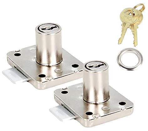 2 cerraduras de cajón de gabinete, cerradura de cajón de 16 mm, cerradura de cajón de armario, cerradura de escritorio, cerradura de puerta para muebles de oficina del hogar, poste de buzón de puerta