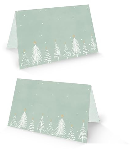 Marque place Noël, lot de 25: carte de table Hygge, porte nom invité fête de fin d’année, carton de table à personnaliser style scandinave, étiquette placement sapin, décoration repas, 8,5 x 5,5 cm