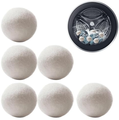 Balles De Séchage En Laine, Boule De Séchage Laine, Boule Seche Linge, 6 Pièces Boule De Sechage Seche Linge, Boule De Laine Pour Sèche-Linge, Boules De Séchage En Laine, Balles De Séchage De Laine