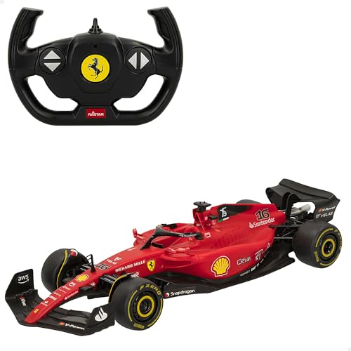 ColorBaby RASTAR - Coche teledirigido Fórmula 1 2022 Ferrari F1-75, Licencia Oficial, Escala 1:18, Coches teledirigidos, Vehículo radiocontrol, Control Remoto, 2.4 GH.z, Sainz + Leclerc, RC (41277)