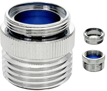 XNTONG Faucet Adapter with Aerator, 55/64 Female and 15/16 Male, Sink to Garden Hose Connector with 3/4 GHT Thread, Chrome-Plated Kitchen and Bathroom Tap Adapter