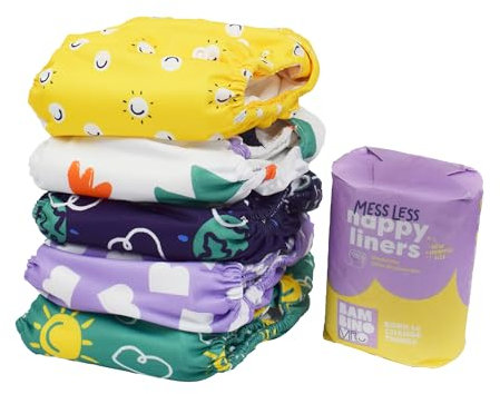 Bambino Mio, wiederverwendbare Windeln im Set - Probier's Mal Box, 5 x Stoffwindeln, 100 x Windelvlies, Mutig