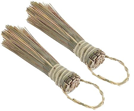 HAWILLOSCH 2pcs Natural Handmade Brush Set Wok Cleaning Pot Brush Kitchen Cleaning Tool for Pots and Pans Scrubbers