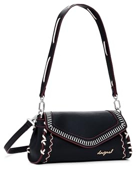 Desigual bolso bandolera bolso de mano Zarauz Manhattan Pespuntes Crossbody Bag Black negro