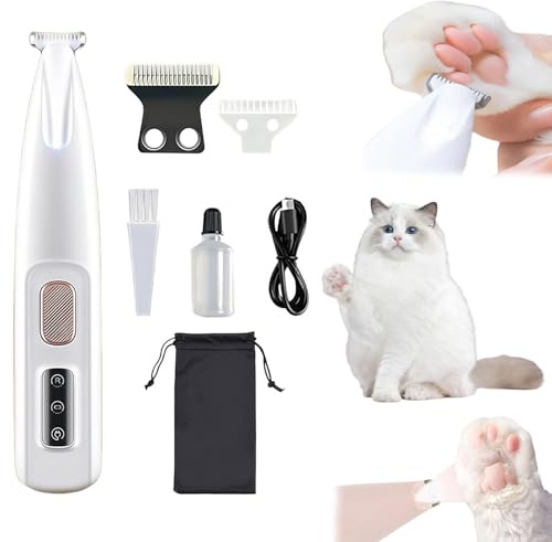 3 en 1 Tondeuse Chat Professionnelle: Silencieuse Tondeuses pour Chat Étanchéité IPX7,Sans Fil Fondeuse Toilettage pour Animaux avec Câble USB Rechargeable pour Chat et Chien (1 PCS)