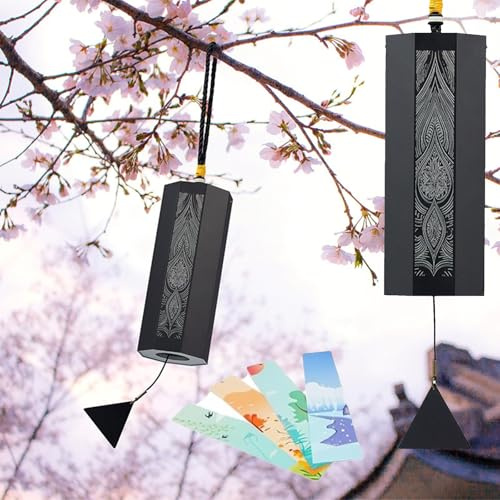 Klangspiel Garten, Windspiele für Draußen Windspiel mit 5 Windpendeln Hängend Akkord 8-Noten Meditations Klangspiel für Garten Terrasse Balkon Veranda Drinnen und Draußen
