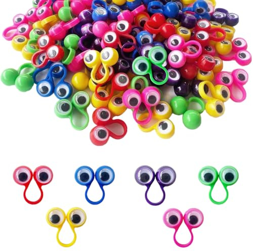 WUSJCOF 20 Pièces Jouets Doigts, Marionnettes à Doigts avec Yeux, Jouets de Poche pour Anniversaires Enfants et Fêtes Halloween, Cadeaux Invités Anniversaire Enfant (Coloré)