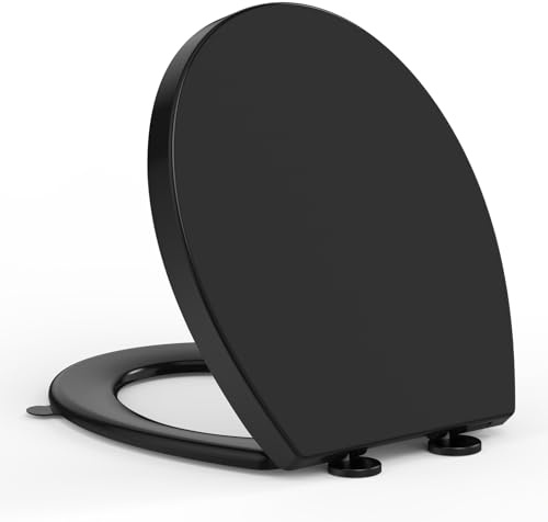 YEAUPE PRO Tapa WC Universal Asiento Inodoro Forma O Negro