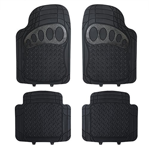 eSituro Universal Fußmatten Automatten Aluminium ALU Chorm Look (Schwarz)