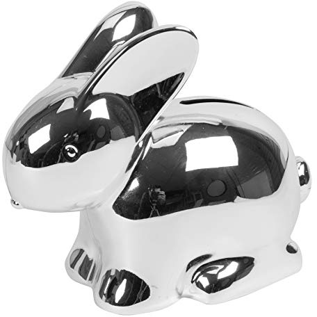 Widdop Bambino Spardose Hase versilbert in Geschenkbox