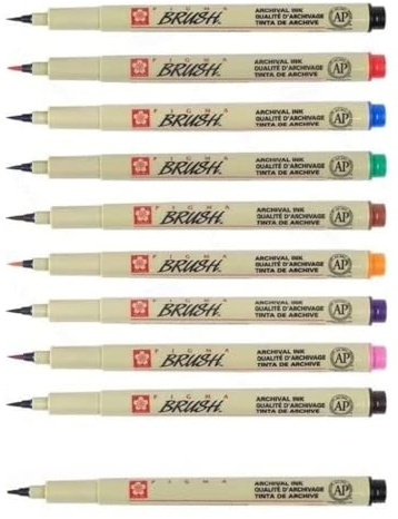 PIGMA MICRON Sakura Fineliner brush 9er-Set + 1