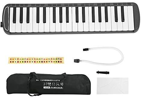 Melodica, 37 Keys Long Tube Double Mouthpieces Carrying Bag Wind Instrument for Kids Adults Music Education Practice Family Fun