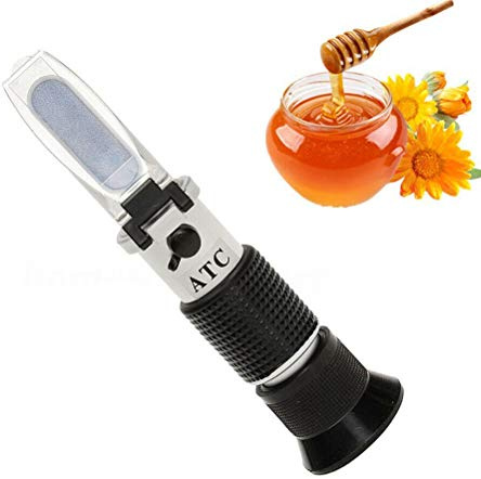 Honey Refractometer, Brix, Baume and Water Moisture 3-in-1 Honey Tester with ATC. 58-90% Brix, 38-43 Be’ and 12-27% Water Moisture Measurement Range for Honey, Bee Keeping