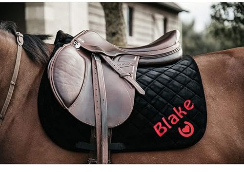 Personalised Saddlecloth / Saddle Pad / Numnah Embroidered both sides. Horse / Pony / Cob / Full