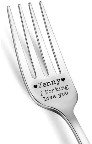 PB TECH Stainless Steel Engraved Dinner Fork - 'Forking Love You' Funny Carving Forks, Unique for Christmas, Valentine's Day, Birthday (2)
