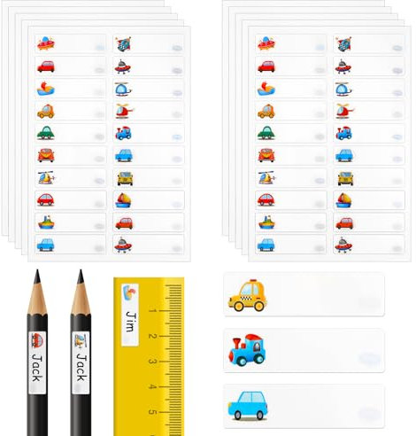 200pcs Autocollants de Nom Personnalisées, Étiquettes Autocollantes pour Vêtements, Imperméables Mignons Étiquettes Nominatives pour Identifier Fournitures Scolaires, Marquer Livres, Bouteilles
