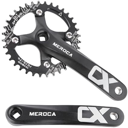 Platos y Bielas MTB, Platos y Bielas MTB Square Taper con Brazo de 170mm 104 BCD, Compatible con Bicicletas de Una Velocidad y Bicicletas de 8/9/10/11 Velocidades, Opcional 32/34/36/38/40/42T (36T)