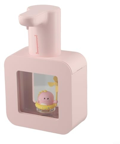 Dispenser automatico di sapone per bambini con capacità di 400 ml, ricaricabile tramite USB, schiuma con promemoria di utilizzo in 20 secondi e funzione impermeabile IPX5 (rosa)