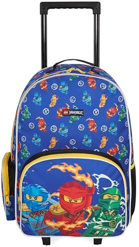Get Trend LEGO Ninjago 2-in-1 Boys Trolley Bag for Travel and School, Kids Cabin Suitcase with Wheels & Handles, Backpack with Adjustable Straps, Travel Essentials Gamers Gift (Multi Lego)