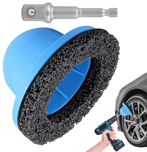 Kiselkarbid hjulnavsslip med sladdlös skruvdragaradapter inkl. inre Ø 90 mm, ytterdiameter 150 mm kulhuvudsslip för släpvagnskoppling, med 1/2-tums drift, fälgbyte, hjulnav, rengöring, rostborttagning