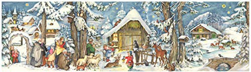 Nostalgischer Adventskalender aus Papier mit Bildern und Glimmer für Kinder und Erwachsene Weihnachten mit den Tieren