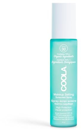 COOLA Brume Solaire Visage SPF30 Fixatrice de Maquillage, Thé Vert & Aloe Vera 44 ml, éco-responsable, Testée sous contrôle dermatologique, Adaptée aux peaux sensibles + résistante à l'eau